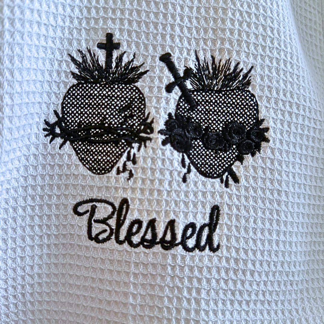 "Blessed Two Hearts" Retreat/Hotel Waffle Robes