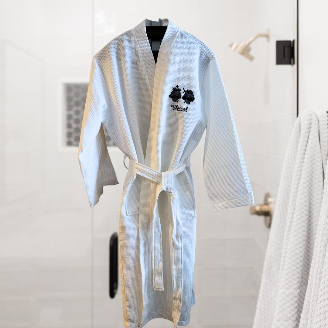 "Blessed Two Hearts" Retreat/Hotel Waffle Robes