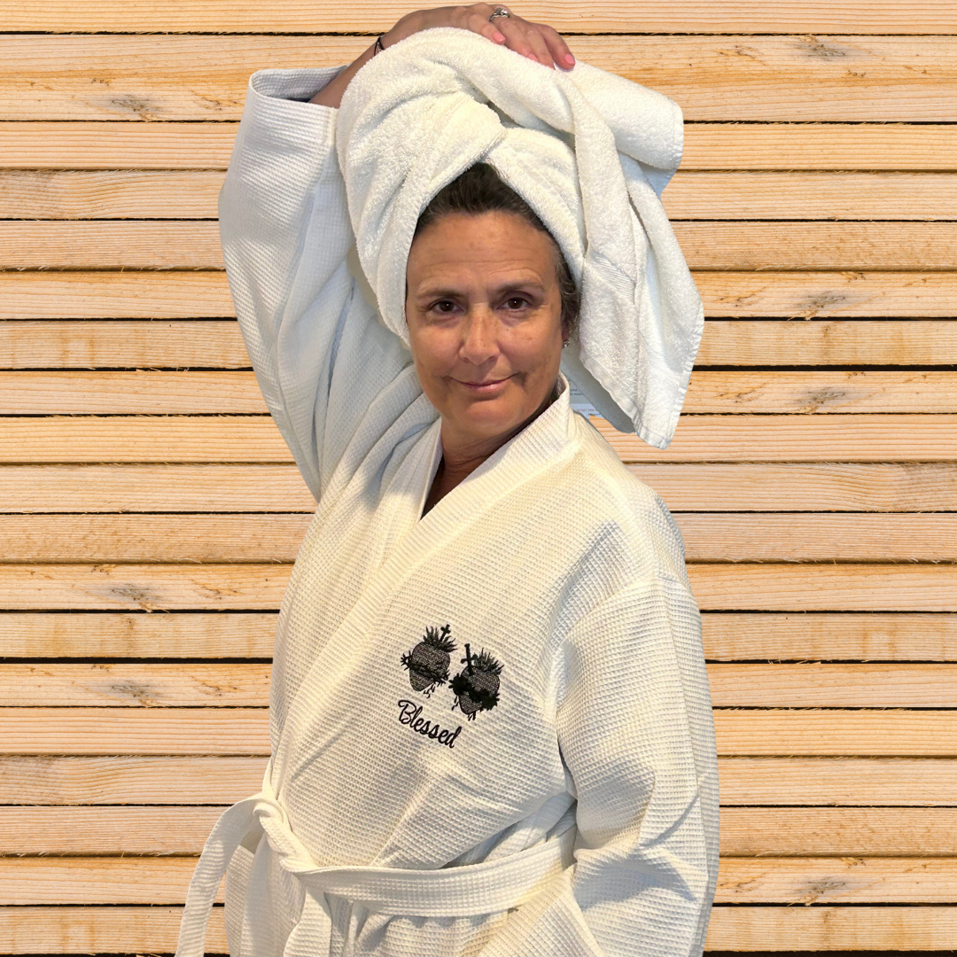 "Blessed Two Hearts" Retreat/Hotel Waffle Robes